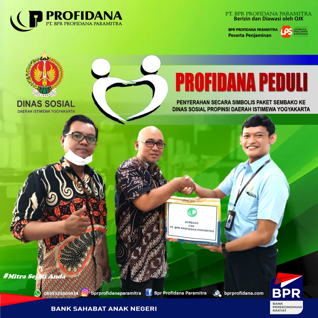 PROFIDANA PEDULI - Penyerahan Sembako melalui Dinas Sosial DIY